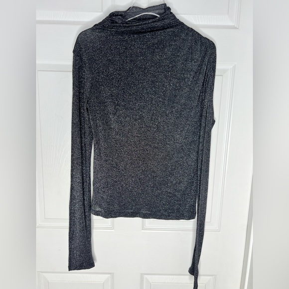 Patricia Pepe Mock-neck Black Sparkle Long sleeve Women’s Top Sz EUR 44 - Picture 7 of 8
